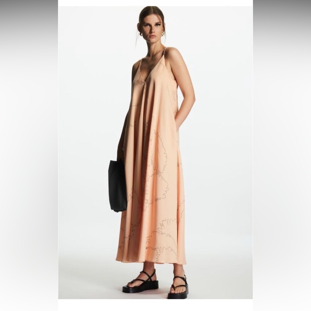 COS V-Neck Printed Slip Dress size 10 NWT